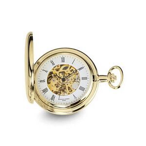 Charles Hubert 14k Gold Finish White Dial Pocket Watch